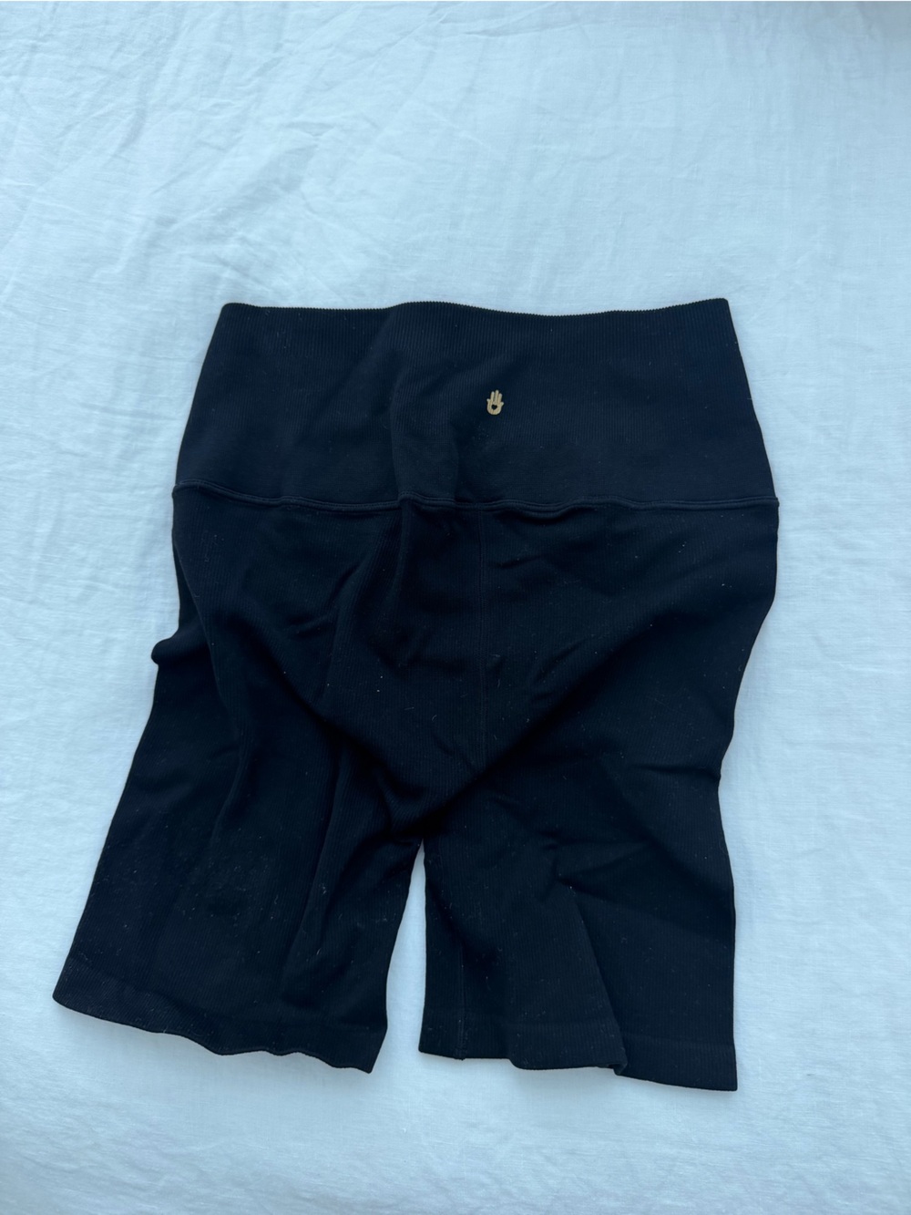 Spiritual Gangster Black Bike Shorts with Gold Logo